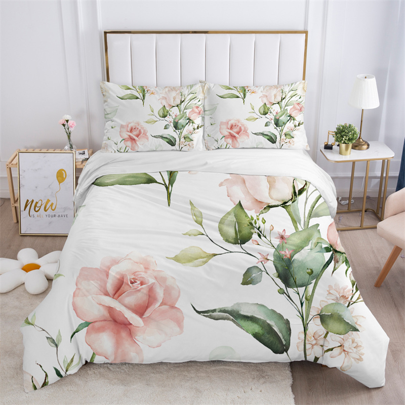 Bed Sheet Microfiber - Rustic Flower White Bedding Set Microfiber
