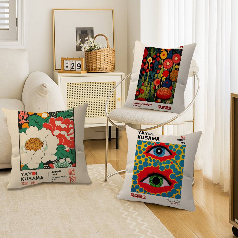 Home Textiles Exhibition - Yayoi Kusama Art Exhibition Cushion Cover