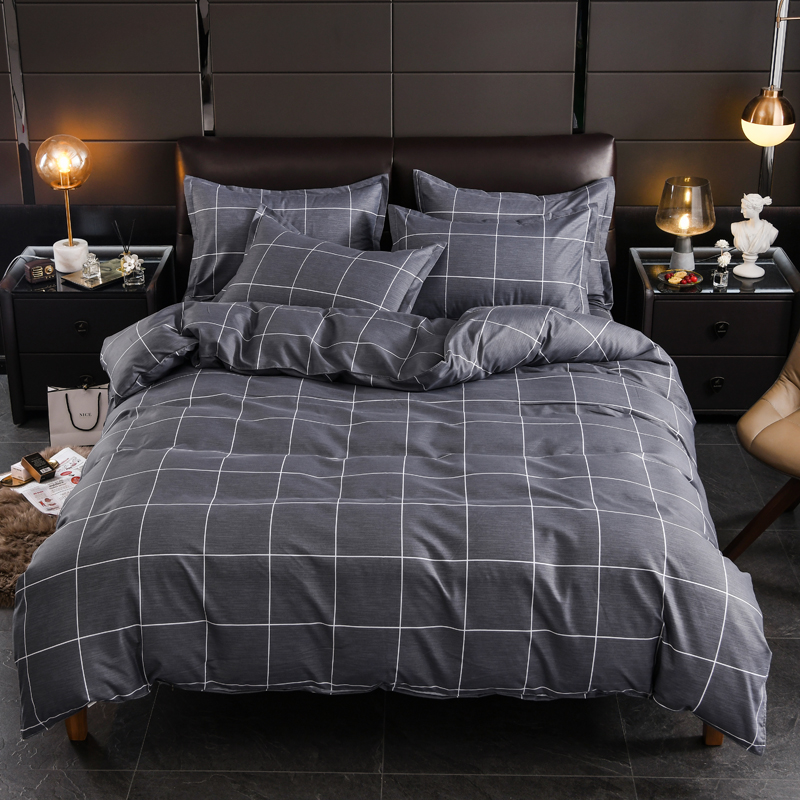 Double Bed Plaid Quilt Cover M - Bed Sheet Microfiber review and price