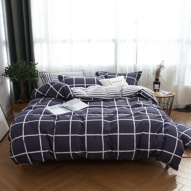 Double Bed Plaid Quilt Cover M - Bed Sheet Microfiber review and price