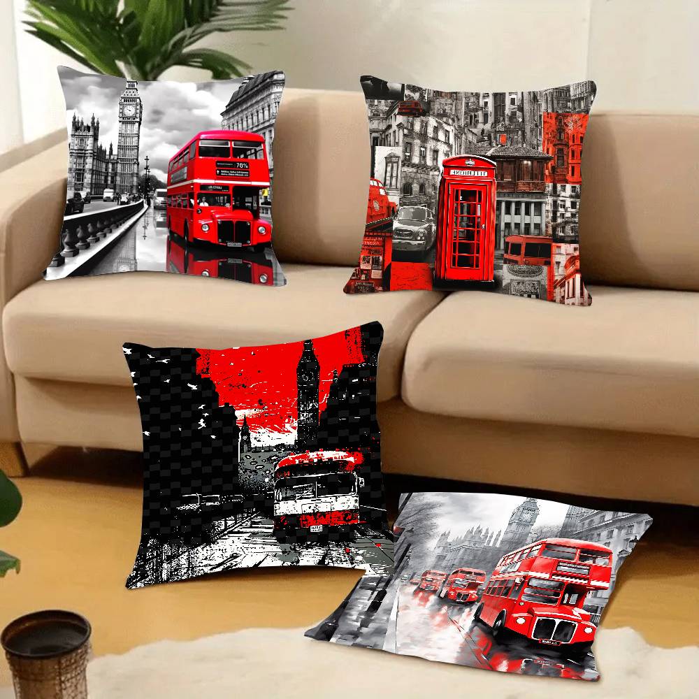 London Red Bus Print Pillow Ca - Home Textiles London review and price