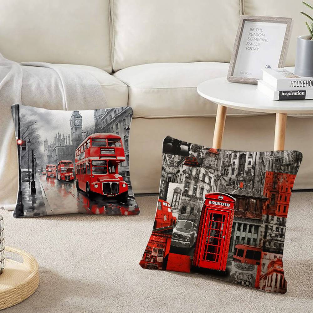London Red Bus Print Pillow Ca - Home Textiles London review and price