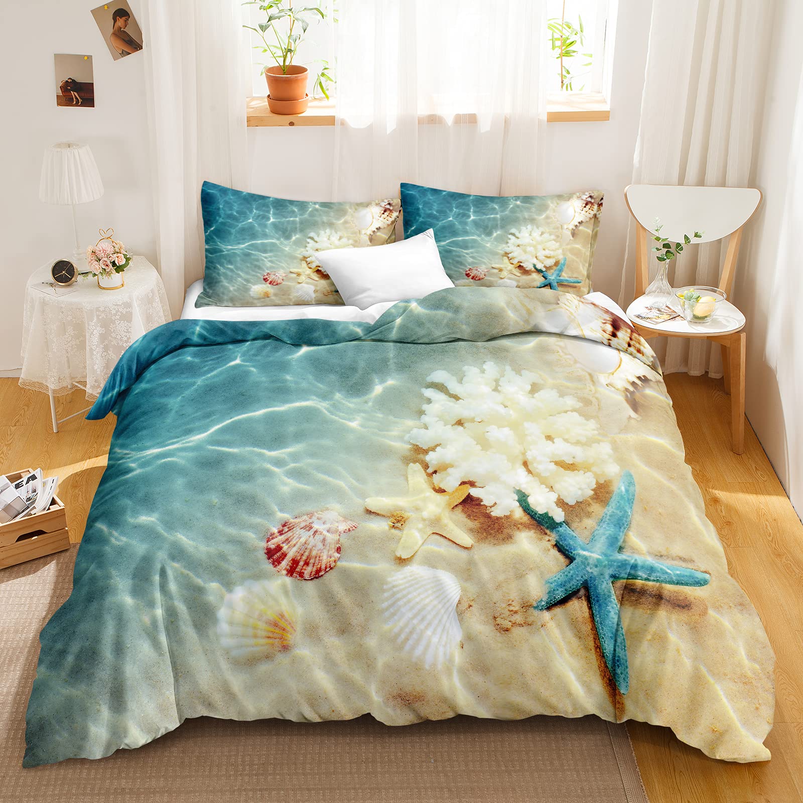 Beach Comforter Cover, Coastal - Bed Sheet Microfiber review and price