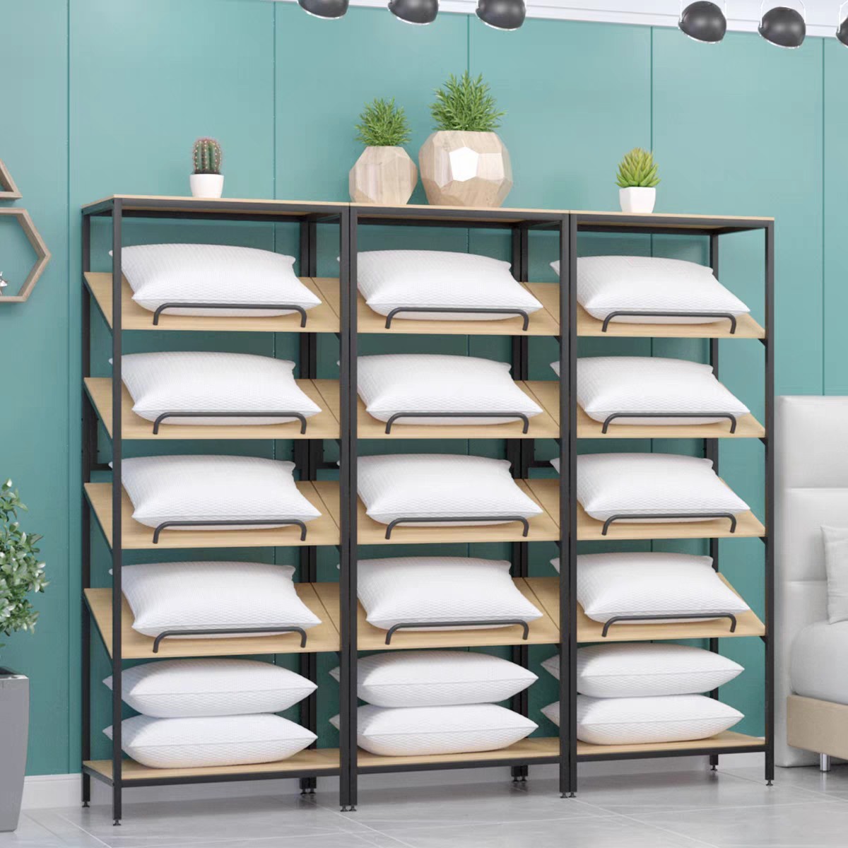 Home Textile Store Shelf Pillo - Home Textiles Exhibition review and price