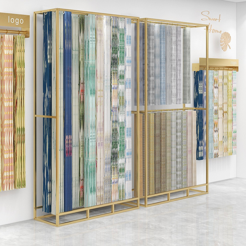 Curtain shop large display rac - Home Textiles Exhibition review and price