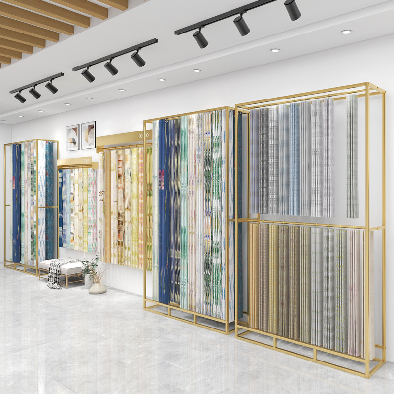 Curtain shop large display rac - Home Textiles Exhibition review and price