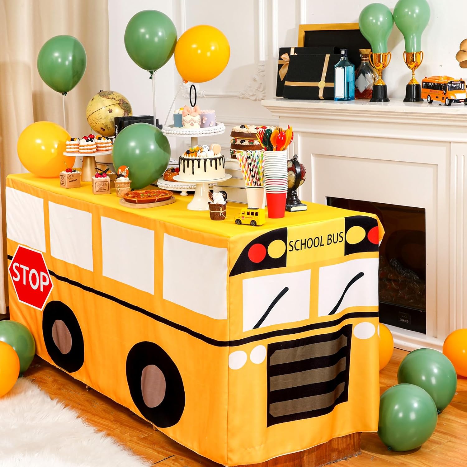 Cartoon School Bus Tablecloth  - Home Textiles Today News review and price